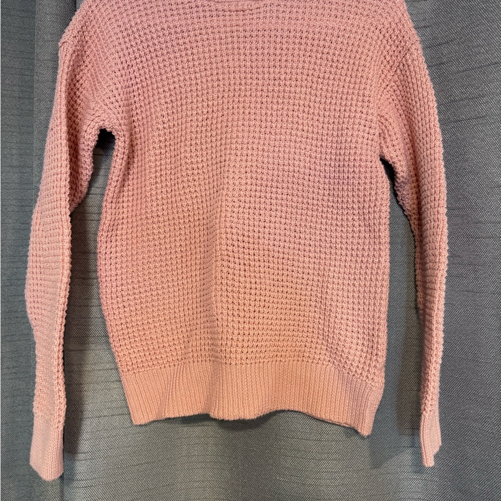 Dusty Rose Waffle Knit Sweater